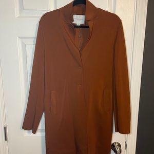 Carolina Belle Montreal Duster Jacket Coat Snap Stretch Orange Women's